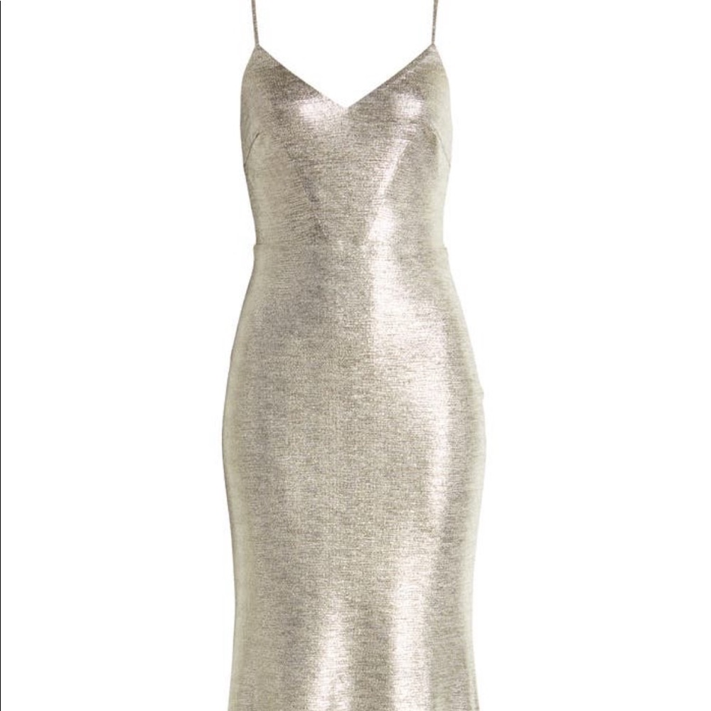 Lulus Came to Stun Mermaid Maxi Dress Light Gold (Size Large)